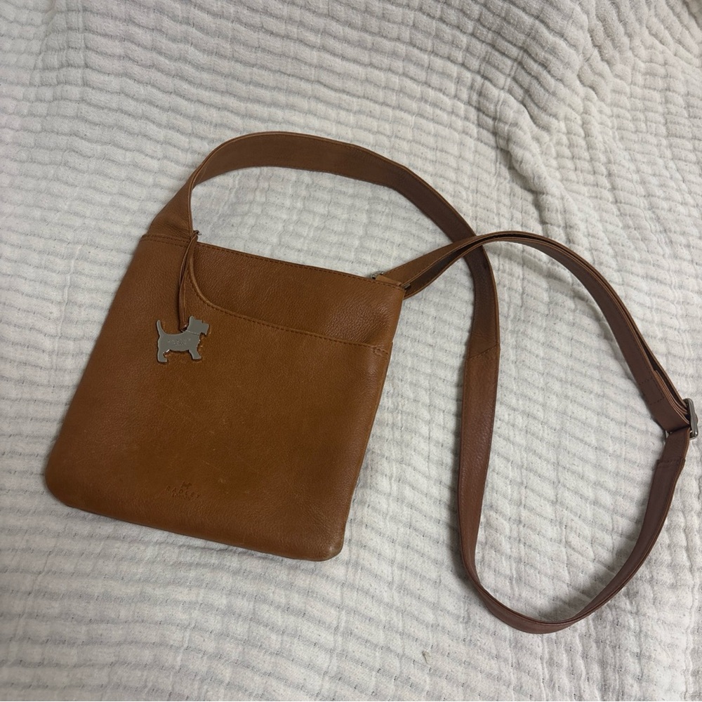 Radley London Brown Leather All Round Zip Cross Body Shoulder Bag Purse